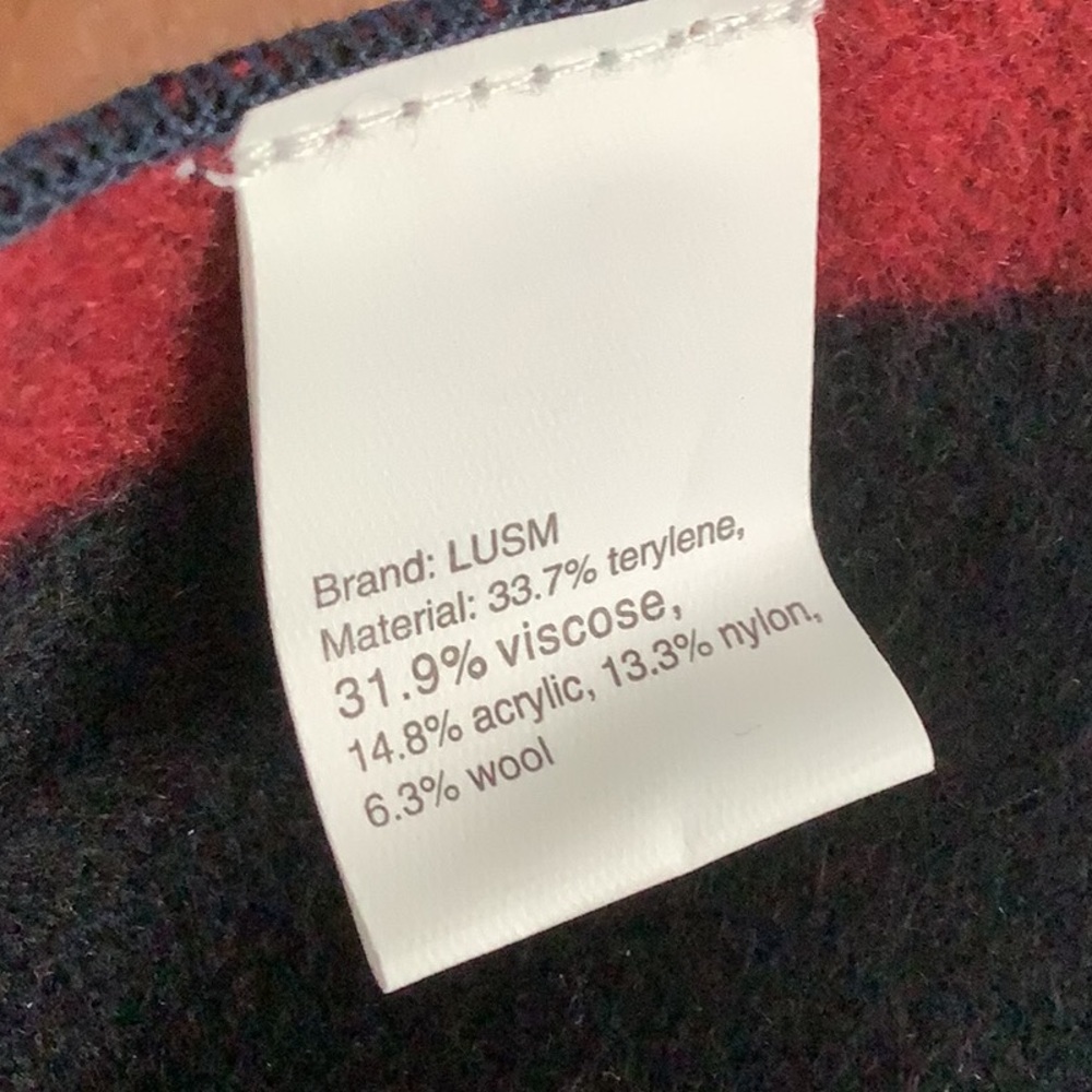 LUSM WOOL BLEND TWO TONE SCARF NWOT - Picture 5 of 5